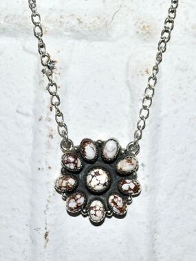Wild Horse Cluster Bar Pendant Necklace Sterling 925 Western